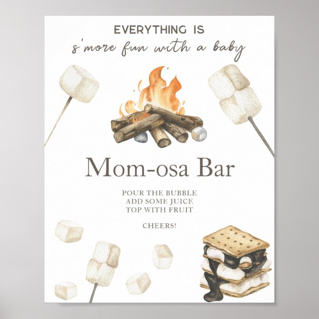 Poster Chá de bebê de fogueira bar Momosa  (Frente)