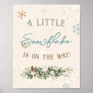 Poster Chá De Bebê De Inverno Floco De Neve A Caminho