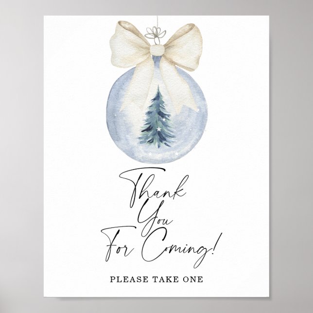 Poster Chá de bebê de inverno Obrigada por vir (Frente)