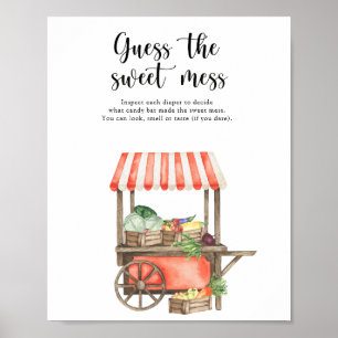 Poster Chá de bebê de legumes - doce bagunça