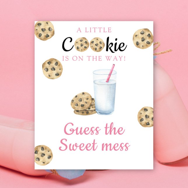 Poster Chá de bebê de leite & biscoitos Adivinhe a bagunç (Criador carregado)