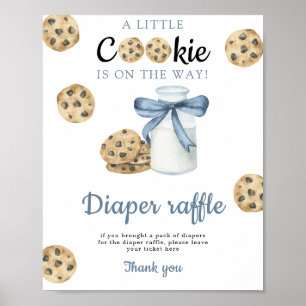 Poster Chá de bebê de leite e biscoitos Sorteio de fralda
