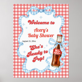 Poster Chá de Bebê de Menino She Ready Pop Soda