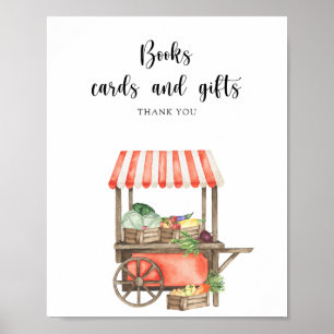 Poster Chá de bebê de mercado - livros cartões e presente