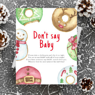 Poster Chá de bebê de Natal Não diga bebê