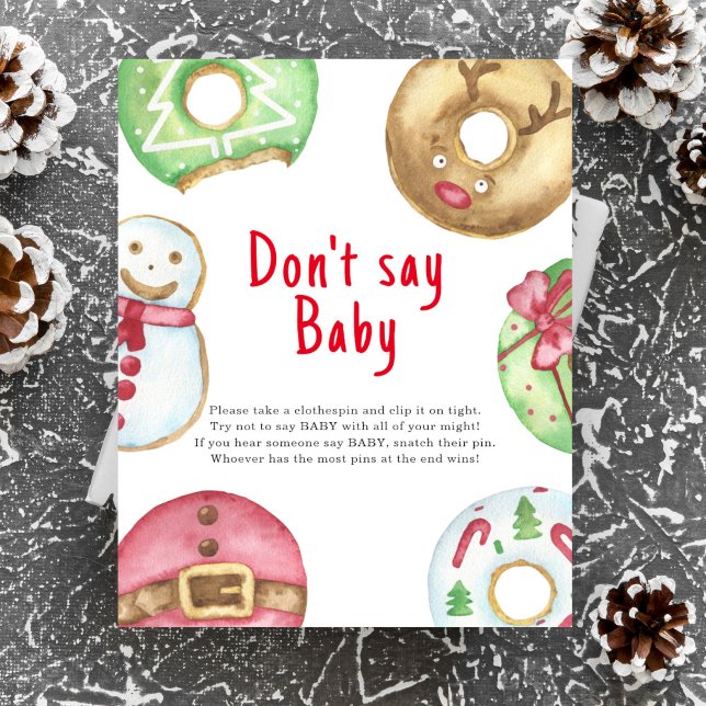 Poster Chá de bebê de Natal Não diga bebê (Criador carregado)