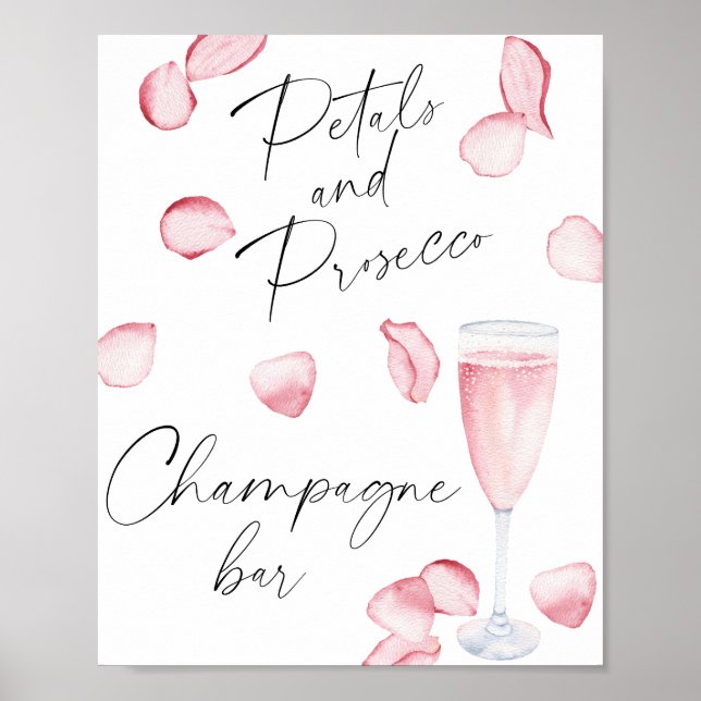 Poster Chá de bebé de noiva com prosecco rosado - Bar de  (Frente)
