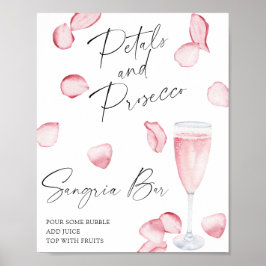 Poster Chá de bebé de noiva com prosecco rosado - bar de
