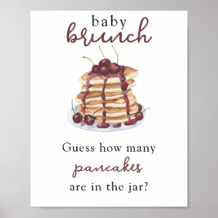 Poster Chá de Bebê de Panquecas Adivinhe quantas Panqueca