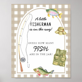 Poster Chá de bebê de pesca - adivinhe quantos peixes