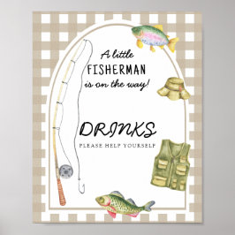 Poster Chá de bebê de pescador - Bebidas sirvam-se