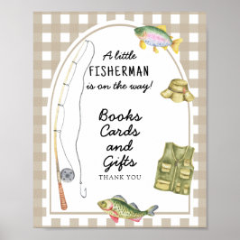 Poster Chá de bebê de pescador - livros, cartões e presen