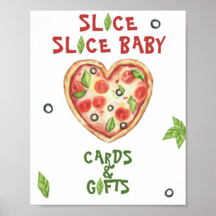Poster chá de bebê de pizza - cartões e presentes