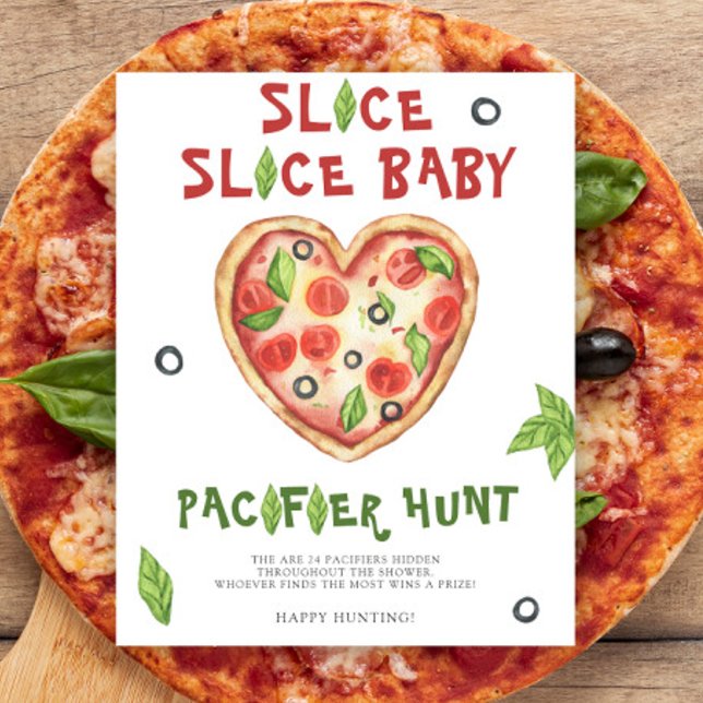 Poster Chá de bebê de pizza - jogo de caça ao chupeta (Criador carregado)