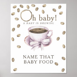 Poster Chá de bebê de preparo de café Jogo de comida para