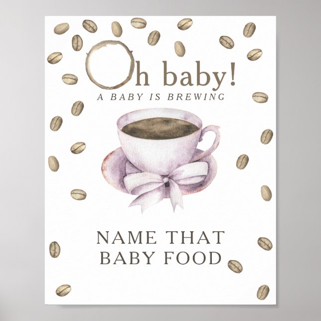 Poster Chá de bebê de preparo de café Jogo de comida para (Frente)