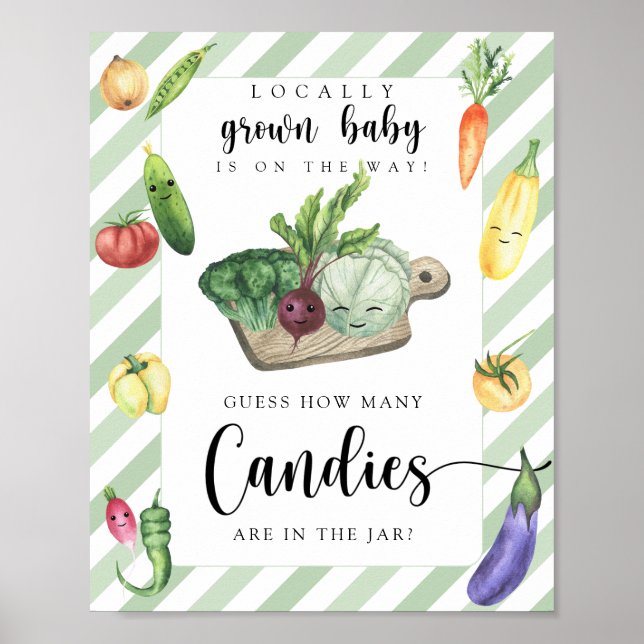 Poster chá de bebê de produtos locais - adivinhe quantos  (Frente)
