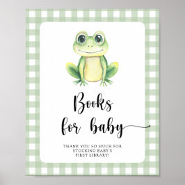 Poster Chá de bebê de rã - livros para o bebê
