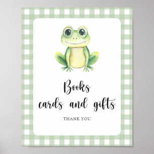 Poster chá de bebê de sapo - livros cartões e presentes