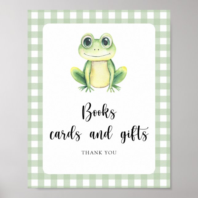 Poster chá de bebê de sapo - livros cartões e presentes (Frente)
