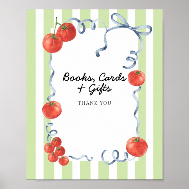 Poster Chá de bebê de Tomate Livros, Cartões, Presentes (Frente)