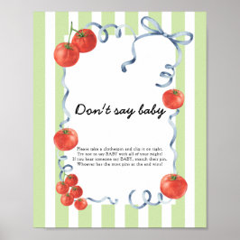 Poster Chá de bebê de Tomate Não diga bebê