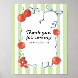 Poster Chá de bebê de Tomate Obrigada por vir