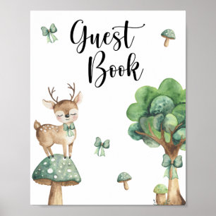 Poster Chá de Bebê de Veado - livro de visitas