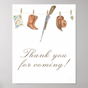 Poster Chá de bebê do caçador Obrigado por vir
