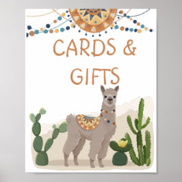 Poster Chá de Bebê do Cactus Llama Fiesta