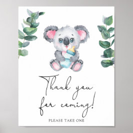 Poster Chá de bebê do coala - Obrigado por vir