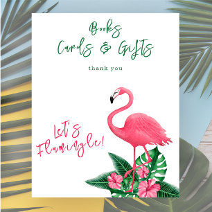Poster Chá de bebê do flamingo Livros cartões e presentes