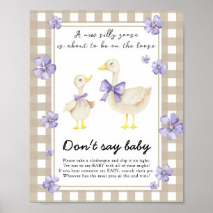 Poster Chá de Bebê do Ganso Bobo - Não diga bebê