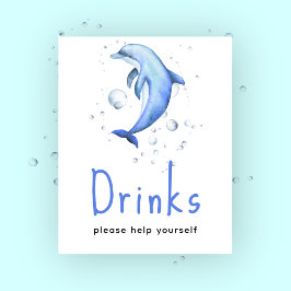 Poster Chá de bebê do golfinho - Bebidas