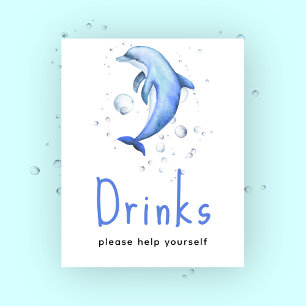 Poster Chá de bebê do golfinho - Bebidas