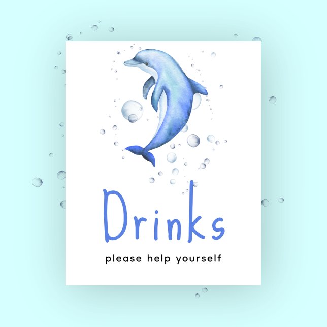 Poster Chá de bebê do golfinho - Bebidas (Criador carregado)