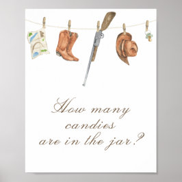 Poster Chá de bebê do Hunter - adivinhe quantos doces há 