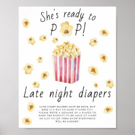 Poster Chá de bebê do pipoca - Jogo das fraldas da madrug