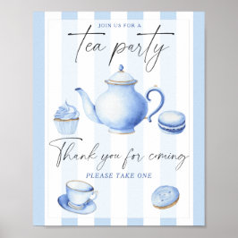 Poster Chá de bebê em estilo chá de chávena - Obrigada po