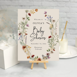 Poster Chá de Bebê Floral Boho