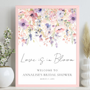 Poster Chá de Bebê Floral de Flores Silvestres
