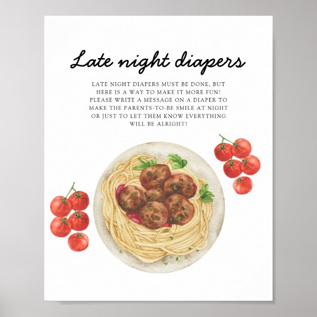 Poster Chá de bebê fraldas noite adiada (Frente)