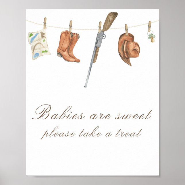 Poster Chá de bebê Hunter - Bebês são doces (Frente)