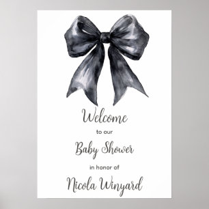 Poster Chá de Bebê Laço Coquete Preto