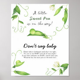 Poster Chá de Bebê Little Pea - Não diga bebê