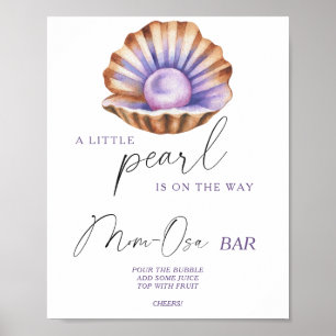 Poster Chá de bebê Little Pearl bar Momosa