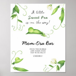 Poster Chá de bebê Little Sweet Pea - bar Momosa