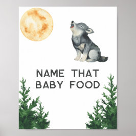 Poster Chá de Bebê Lobo Nome aquele alimento para bebês