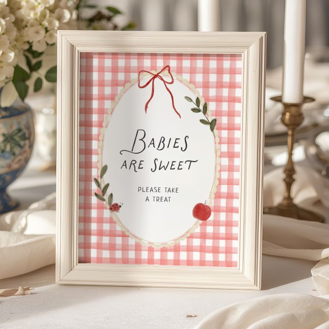 Poster Chá de Bebê Maçã Bebês são Doces (Criador carregado)