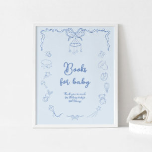 Poster Chá de Bebê Manuscrito, Livros para Bebê Menino
